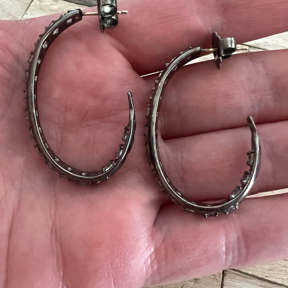 Alberian & Aulde Sterling and White Topaz Hoops - Picture 4 of 6